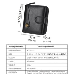 Men's Retro Zipper Wallet Buckle Wallet Multifunctional Short Wallet