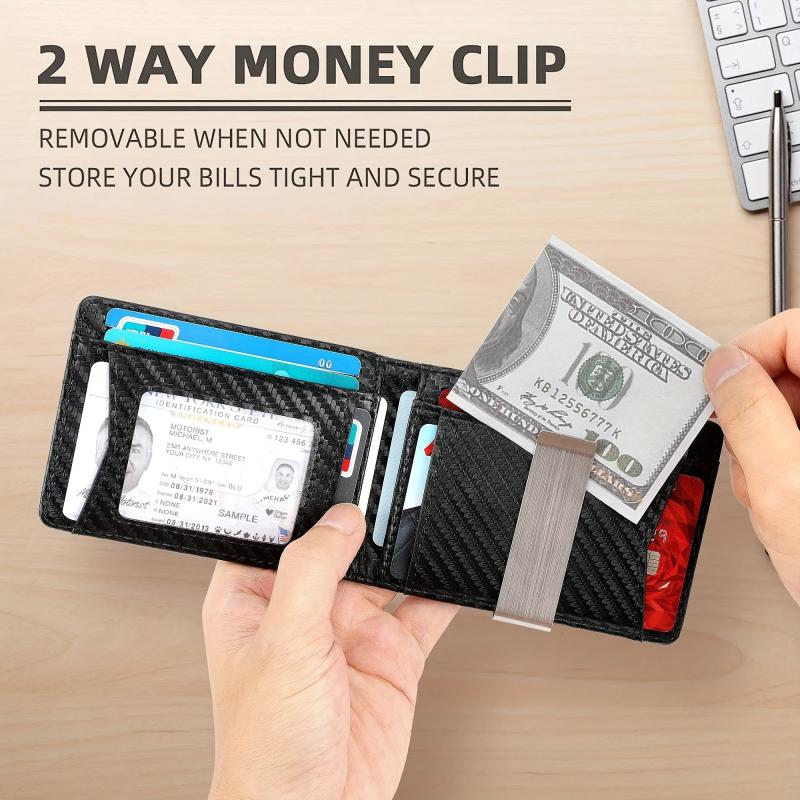 Lovlife Men's RFID Blocking Slim Wallet with Money Clip - 13 Slots