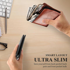 Lovlife Men's RFID Blocking Slim Wallet with Money Clip - 13 Slots