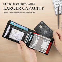 Lovlife Men's RFID Blocking Slim Wallet with Money Clip - 13 Slots