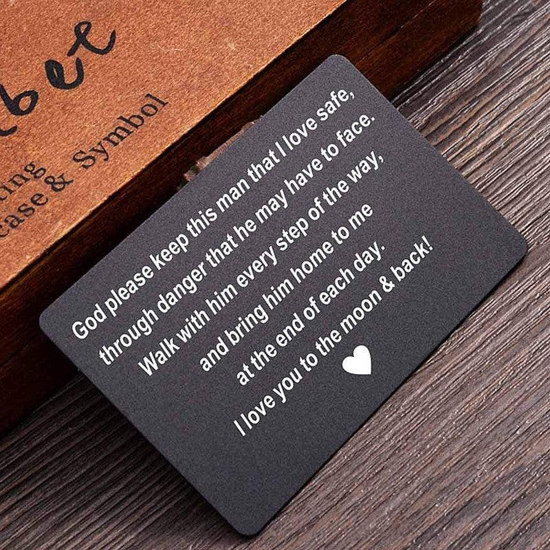 Engraved Wallet Inserts Card for Men Husband Boyfriend