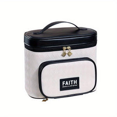 Argyle Pattern Cosmetic Bag Colorblock Zipper Toiletry Wash Bag