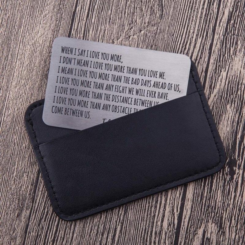 Men's Stainless Steel Wallet Insert Card Anniversary Gift