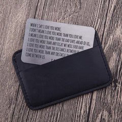 Men's Stainless Steel Wallet Insert Card Anniversary Gift