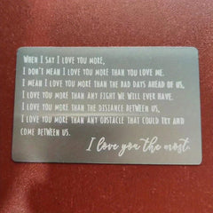 Men's Stainless Steel Wallet Insert Card Anniversary Gift
