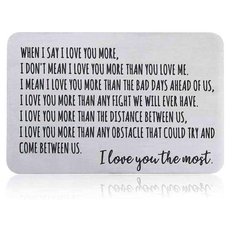 Men's Stainless Steel Wallet Insert Card Anniversary Gift