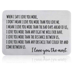 Men's Stainless Steel Wallet Insert Card Anniversary Gift