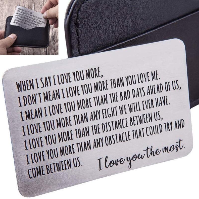 Men's Stainless Steel Wallet Insert Card Anniversary Gift