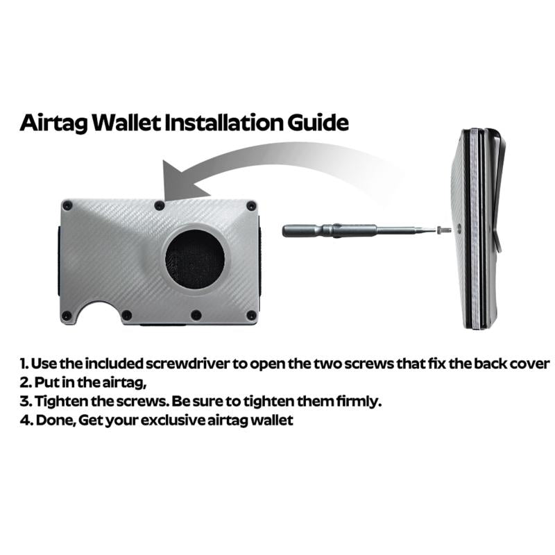 Gray Carbon Fiber Card Holder for Airtag - Anti Theft Brush Wallet