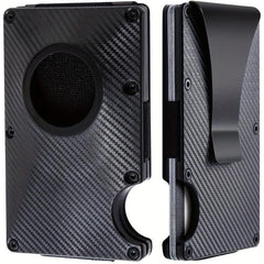 Gray Carbon Fiber Card Holder for Airtag - Anti Theft Brush Wallet