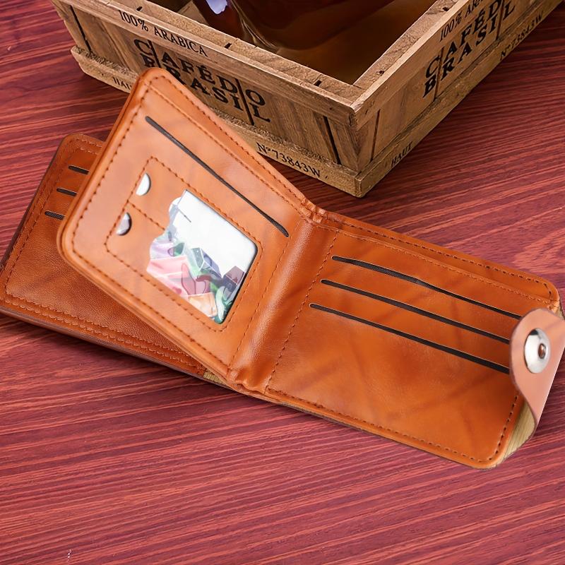 RFID Leather Wallet Men Vintage Thin Short Credit Card Holder Money Bag