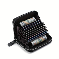 Men's Zipper Card Holder Short Wallet Large Capacity Coin Purse