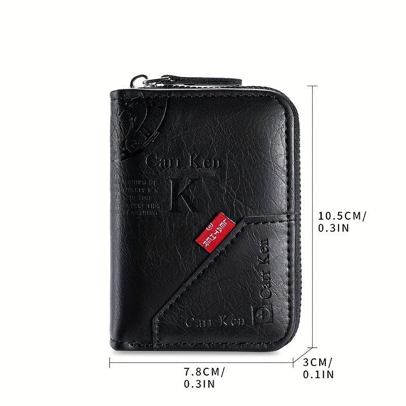 Men's Zipper Card Holder Short Wallet Large Capacity Coin Purse