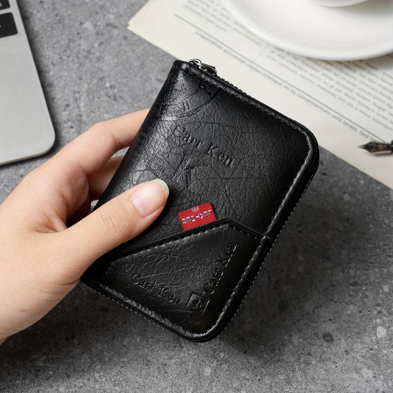 Men's Zipper Card Holder Short Wallet Large Capacity Coin Purse