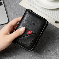 Men's Zipper Card Holder Short Wallet Large Capacity Coin Purse