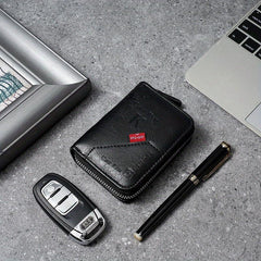 Men's Zipper Card Holder Short Wallet Large Capacity Coin Purse