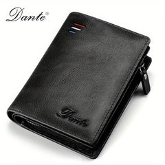 Men's Leather Wallet RFID Blocking Zip Coin Purse