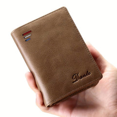 Men's Leather Wallet RFID Blocking Zip Coin Purse