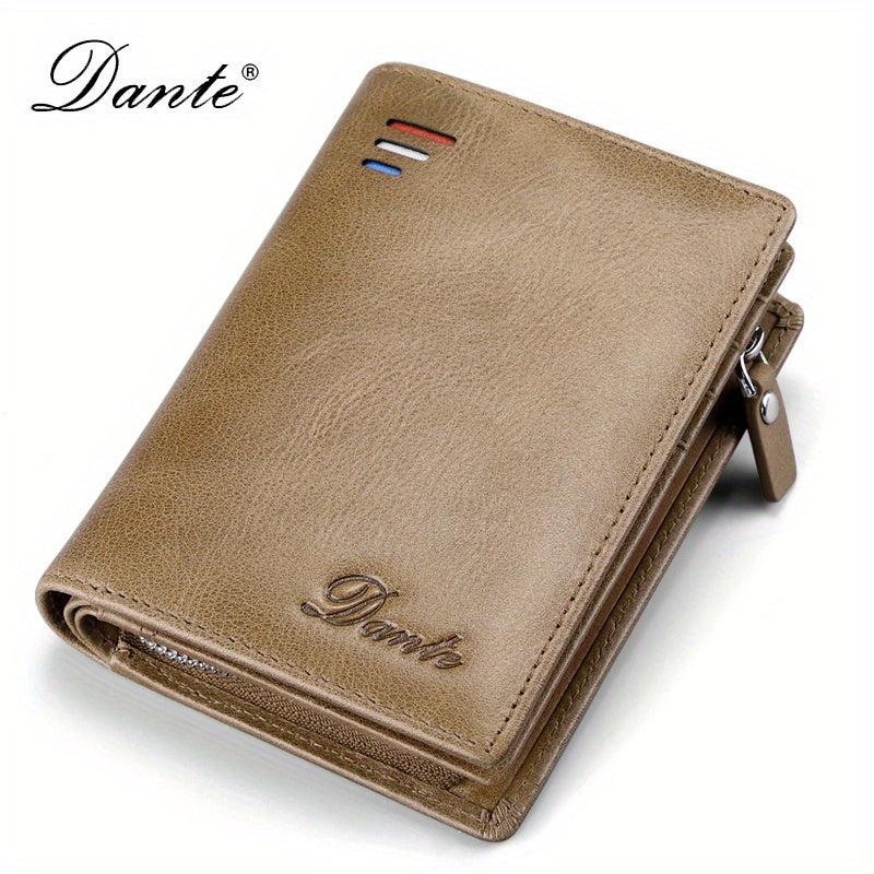 Men's Leather Wallet RFID Blocking Zip Coin Purse