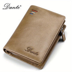 Men's Leather Wallet RFID Blocking Zip Coin Purse