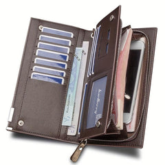 Men's Long Wallet Zipper Mobile Phone Bag Multifunctional Clutch