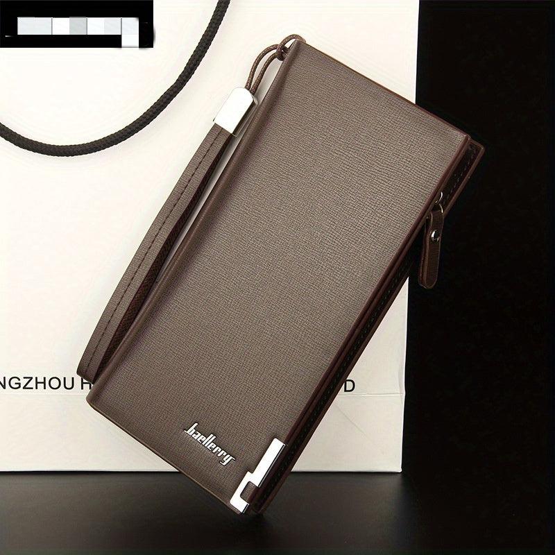 Men's Long Wallet Zipper Mobile Phone Bag Multifunctional Clutch
