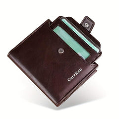 Men's Vintage Short Wallet Vertical Card Holder Zipper Wallet Driver's Card Bag