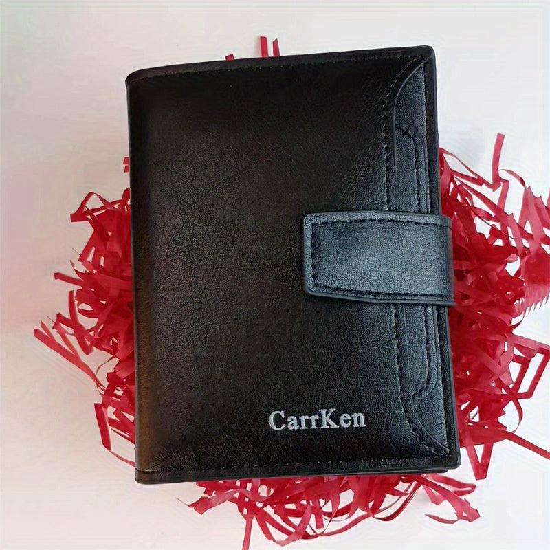 Men's Vintage Short Wallet Vertical Card Holder Zipper Wallet Driver's Card Bag