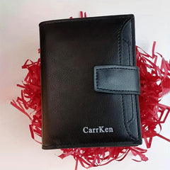 Men's Vintage Short Wallet Vertical Card Holder Zipper Wallet Driver's Card Bag