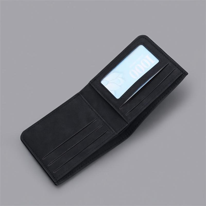 Men Wallet Brown Gray Card Holder PU Leather Money Clip