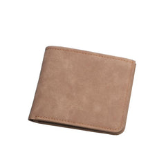Men Wallet Brown Gray Card Holder PU Leather Money Clip