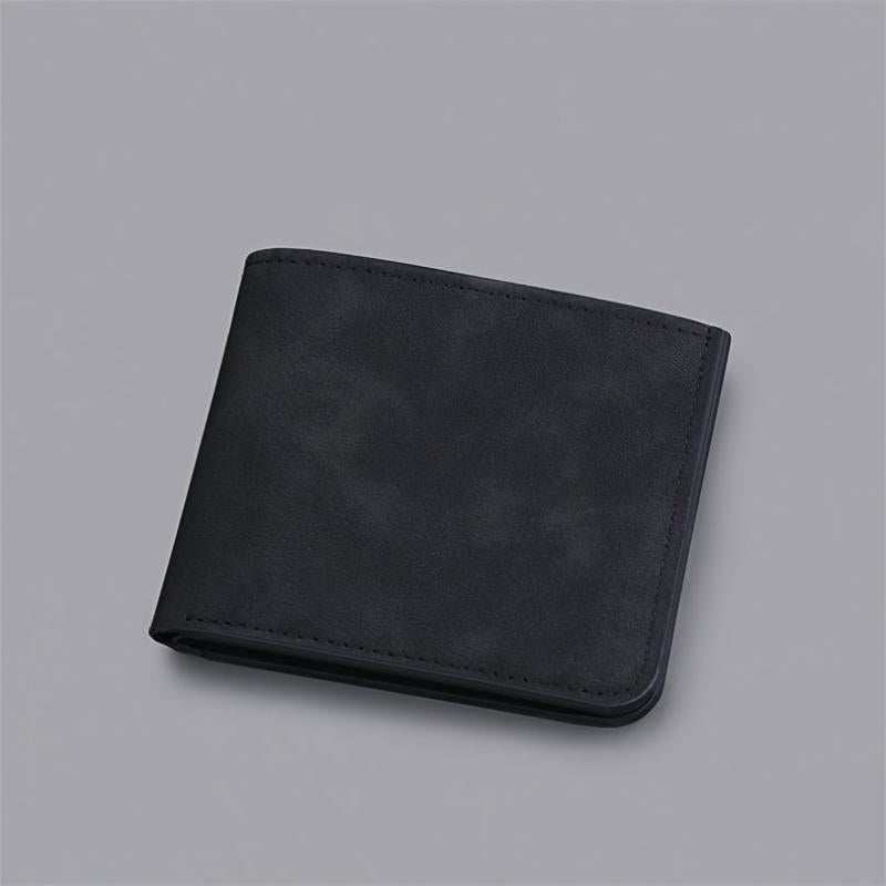 Men Wallet Brown Gray Card Holder PU Leather Money Clip