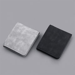 Men Wallet Brown Gray Card Holder PU Leather Money Clip