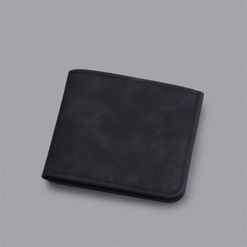 Men Wallet Brown Gray Card Holder PU Leather Money Clip