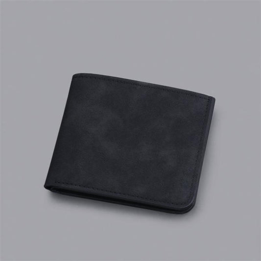 Men Wallet Brown Gray Card Holder PU Leather Money Clip