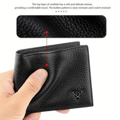 Men's Large Capacity Leather Wallet Money Clip