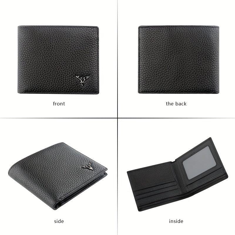 Men's Large Capacity Leather Wallet Money Clip