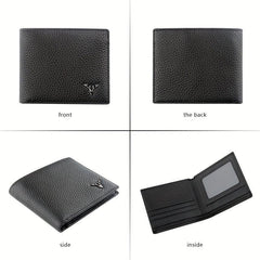 Men's Large Capacity Leather Wallet Money Clip