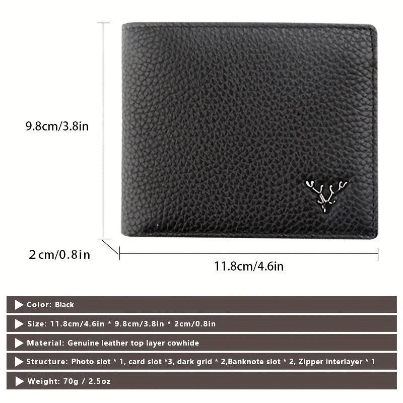 Men's Large Capacity Leather Wallet Money Clip
