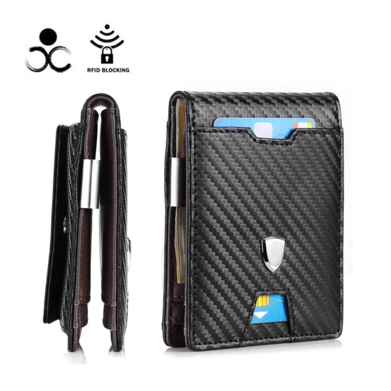 Carbon Fiber Anti-theft Men's Card Organizer Wallet