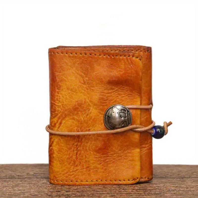 Vintage Leather Card Holder Front Pocket Wallet ID Card Purse