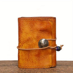 Vintage Leather Card Holder Front Pocket Wallet ID Card Purse