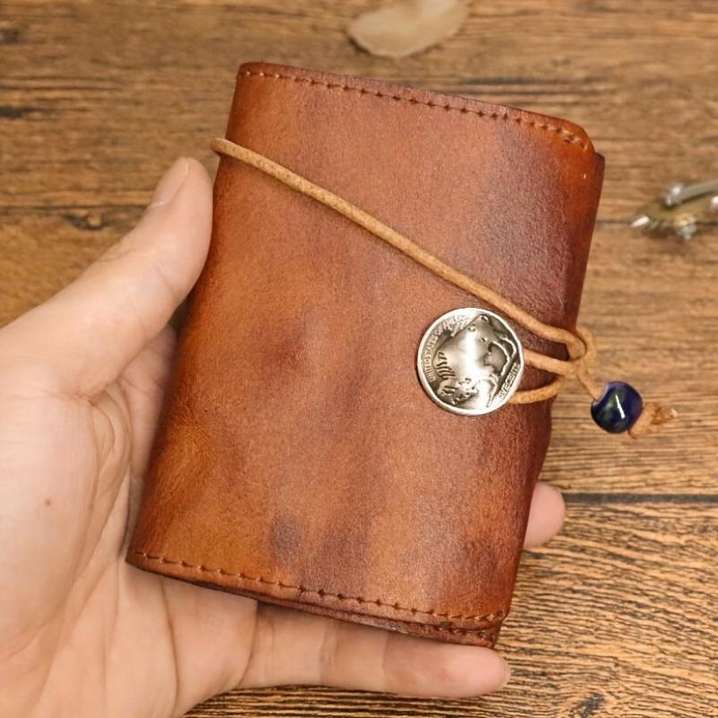 Vintage Leather Card Holder Front Pocket Wallet ID Card Purse
