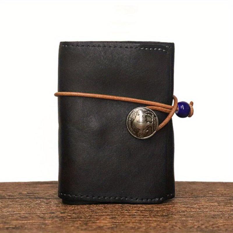 Vintage Leather Card Holder Front Pocket Wallet ID Card Purse