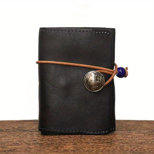 Vintage Leather Card Holder Front Pocket Wallet ID Card Purse