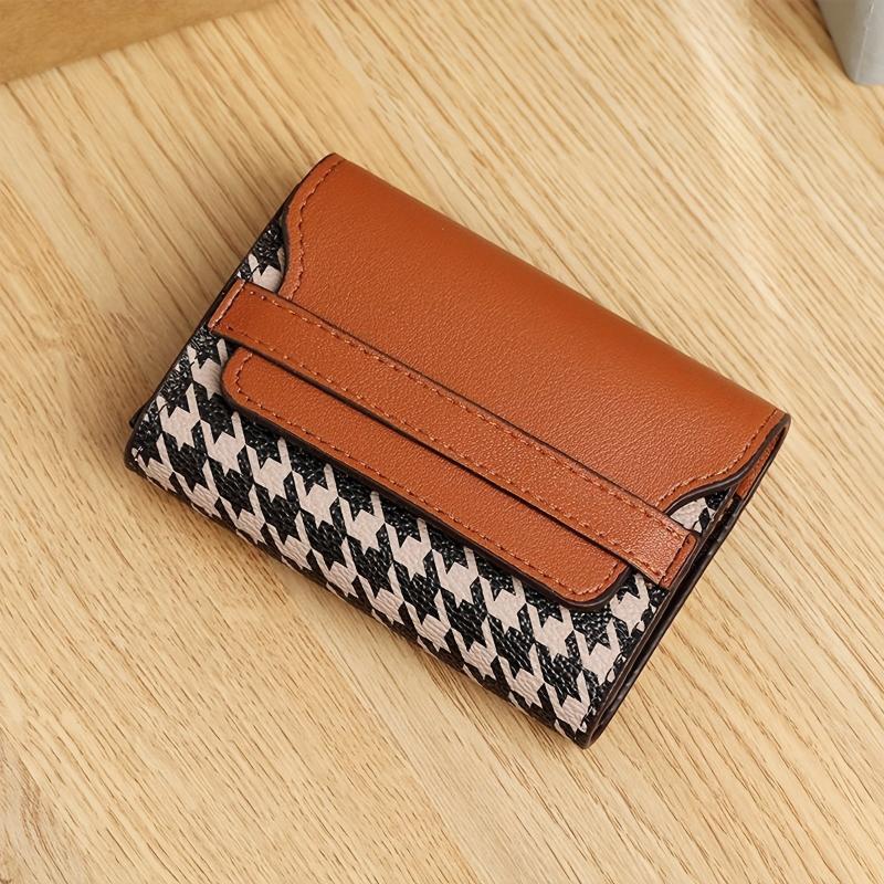 Men's Houndstooth Card Case Bag Large Capacity Eleven Card Positions