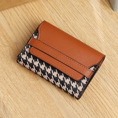 Men's Houndstooth Card Case Bag Large Capacity Eleven Card Positions