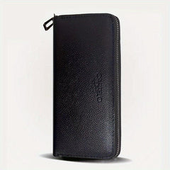Men's PU Leather Wallet Zipper Clutch Bag
