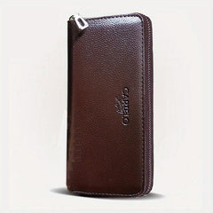 Men's PU Leather Wallet Zipper Clutch Bag