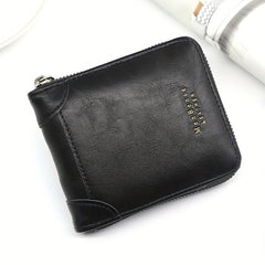 Men's Casual Zipper Short Wallet Coin Purse Large Capacity